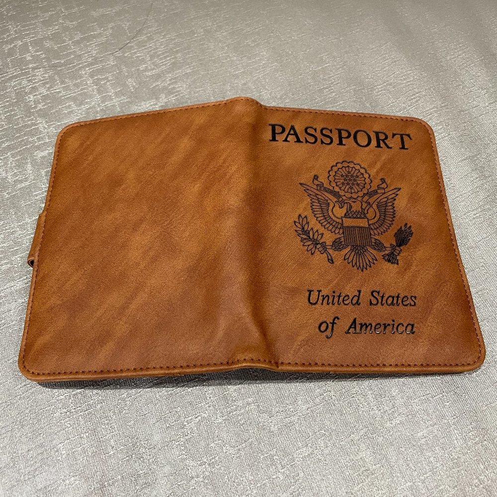 Passport holder/jacket, NEW never used, Brown